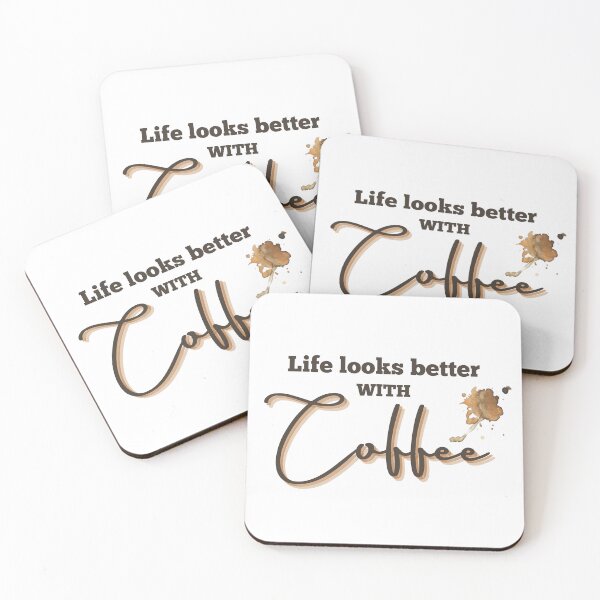 Item preview, Life Looks Better With Coffee – Coffee Lover Typography Design designed and sold by HappySoulCentre.