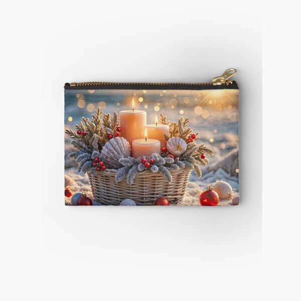Item preview, Beach Seaside Holidays with Candles Ornaments and Seashells designed and sold by Stephanie Laird.