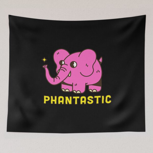 Item preview, Cute Pink Elephant Cartoon with Funny Phantastic Text designed and sold by AnyMar2023.