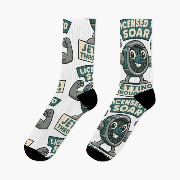 Item preview, Licensed to Soar Jetting Through Life Funny Aviation Engine Design designed and sold by TeeTimeTreasure.