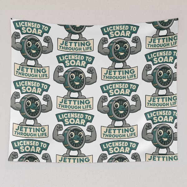 Item preview, Licensed to Soar Jetting Through Life Funny Aviation Engine Design designed and sold by TeeTimeTreasure.