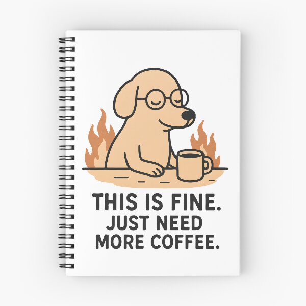 Item preview, The "This Is Fine" Dog with Coffee designed and sold by Bal Drops.