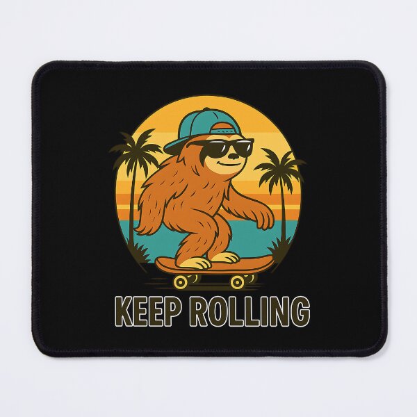 Item preview, Keep Rolling Sloth Retro Sunset T-Shirt designed and sold by DesignDoodleArt.