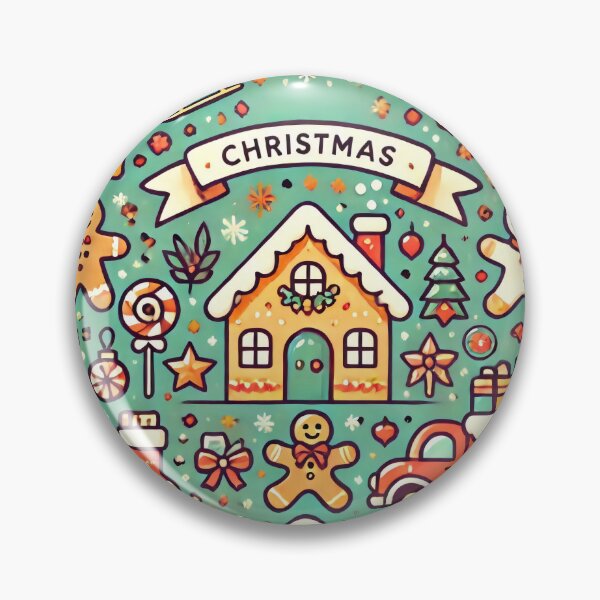 Item preview, A festive collage of Christmas decorations, treats, and ornaments on a bright yellow background designed and sold by homydesign.