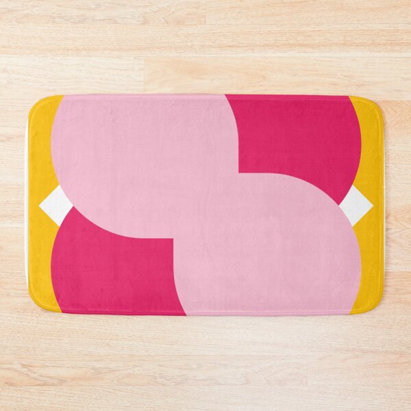 Item preview, Vibrant Abstract Geometric Circles Art - Pink Red Overlap on Sunny Yellow Background designed and sold by Faali950.