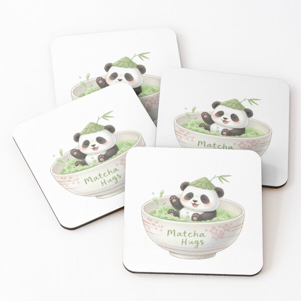 Item preview, Sweet Panda in Green Tea Bowl Illustration designed and sold by DisignByPrince.