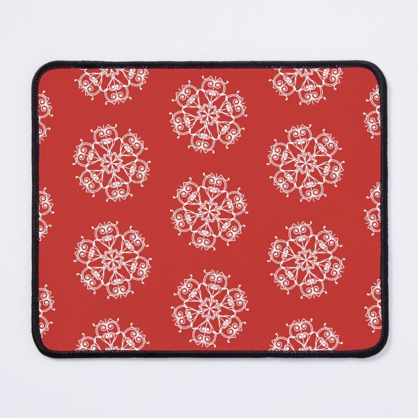 Item preview, White Snowflakes Pattern on Christmas Red Background designed and sold by MarikaJohnson.