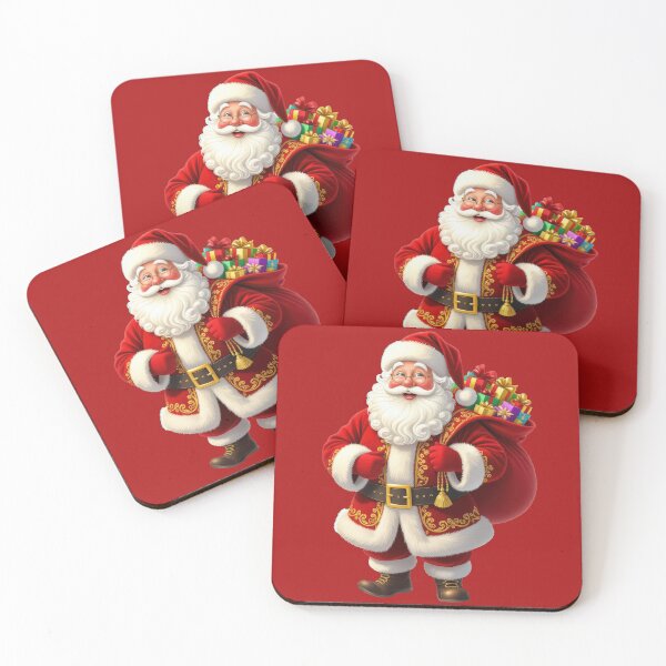 Item preview, Christmas Santa with Vintage Christmas Packages designed and sold by christmas-xmas.