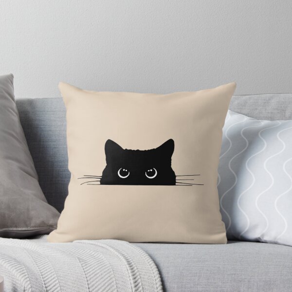 Item preview, Cute Peeking Black Cat - Minimalist Kawaii Cat designed and sold by Darkifun.