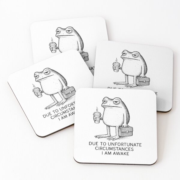 Item preview, Funny Grumpy Frog Coffee "Due To Unfortunate Circumstances I Am Awake" designed and sold by haitrieuic96.
