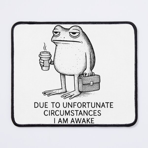 Item preview, Funny Grumpy Frog Coffee "Due To Unfortunate Circumstances I Am Awake" designed and sold by haitrieuic96.
