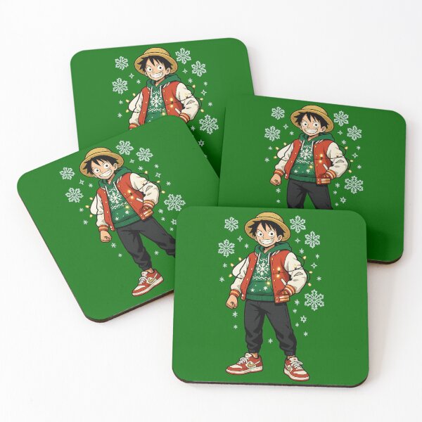 Item preview, Festive Luffy Sticker | One Piece Inspired Christmas Holiday Streetwear designed and sold by AnimeFlash_0.