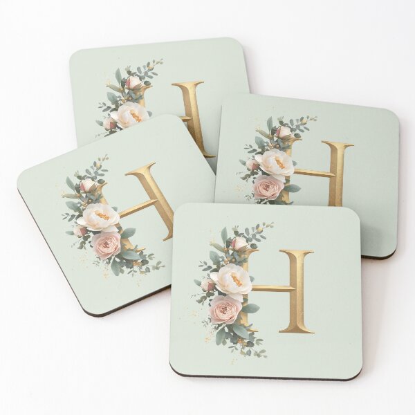 Item preview, Floral Gold Letter H Monogram – Coquette Christian Wall Art, Elegant Blush Rose Initial Print, Faith-Inspired Feminine Gift designed and sold by AmenAlways.