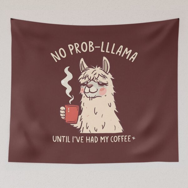Item preview, The "No Prob-Llama" Coffee Mood designed and sold by Bal Drops.