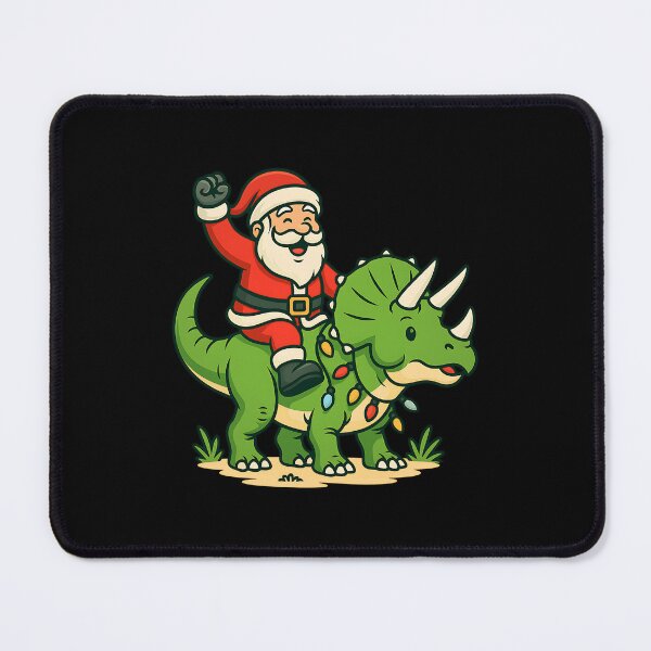 Item preview, Santa Riding a Triceratops with Christmas Lights Funny T-shirt designed and sold by DesignDoodleArt.