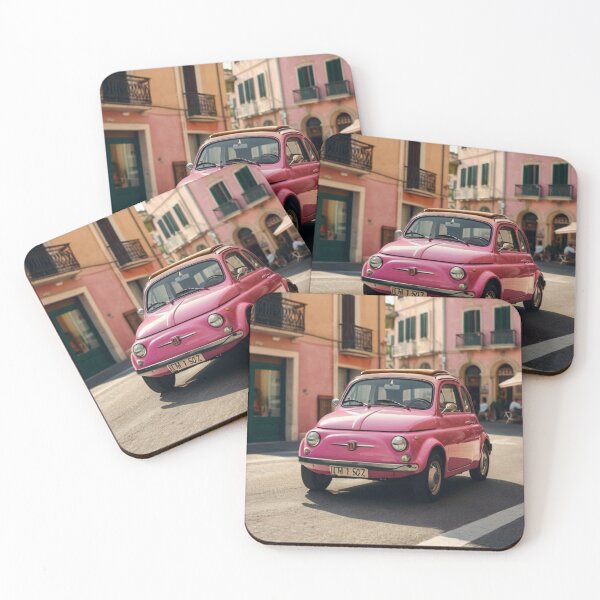 Item preview, Pink Romance, Classic Fiat 500 on the Charming Italian Avenue designed and sold by BlareBlare.