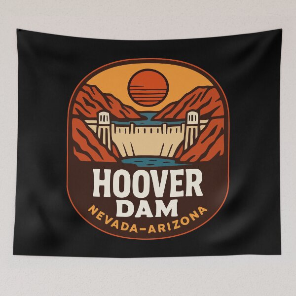 Item preview, Hoover Dam Nevada Arizona Travel Retro designed and sold by TomFrontierArt.