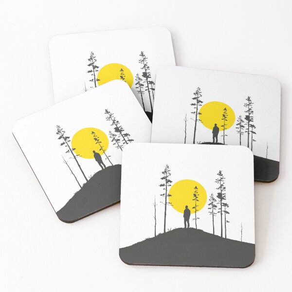 Item preview, Minimalist Silhouette Man on Hill with Sun     designed and sold by simaso.