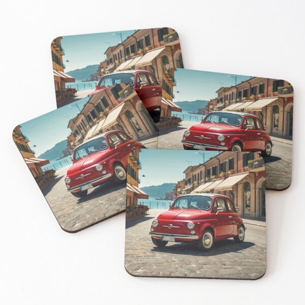 Item preview, Red Passion, Retro Fiat 500 Along the Coastal Italian Road designed and sold by BlareBlare.