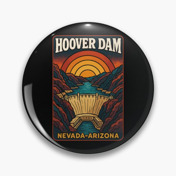 Item preview, Hoover Dam Nevada Arizona Travel Retro Trippy designed and sold by TomFrontierArt.