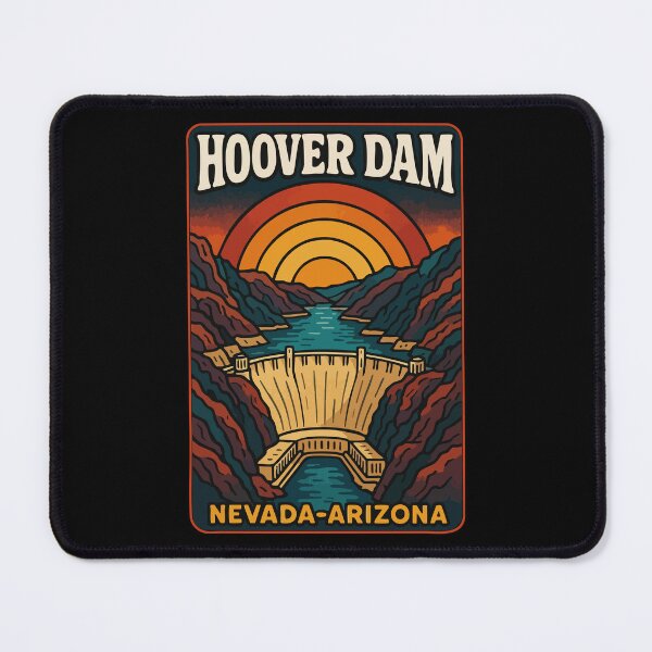 Item preview, Hoover Dam Nevada Arizona Travel Retro Trippy designed and sold by TomFrontierArt.