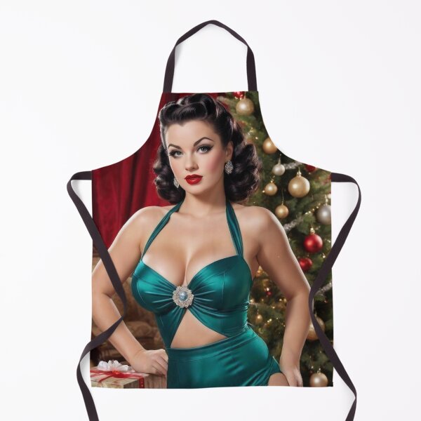 Item preview, Emerald Holiday Pin-Up – 1940s Brunette Christmas Glamour designed and sold by MissSaylor.