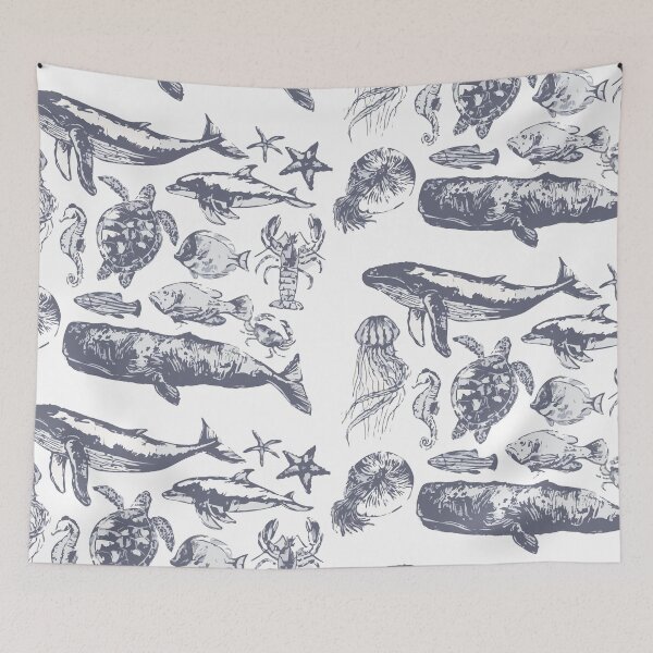 Item preview, Sea Animals Vintage 90s, Retro Ocean, Cute Sea Creatures, Ocean Gifts, Cozy Warm, Ocean Lovers designed and sold by DesignDenDo ⭐⭐⭐⭐⭐.