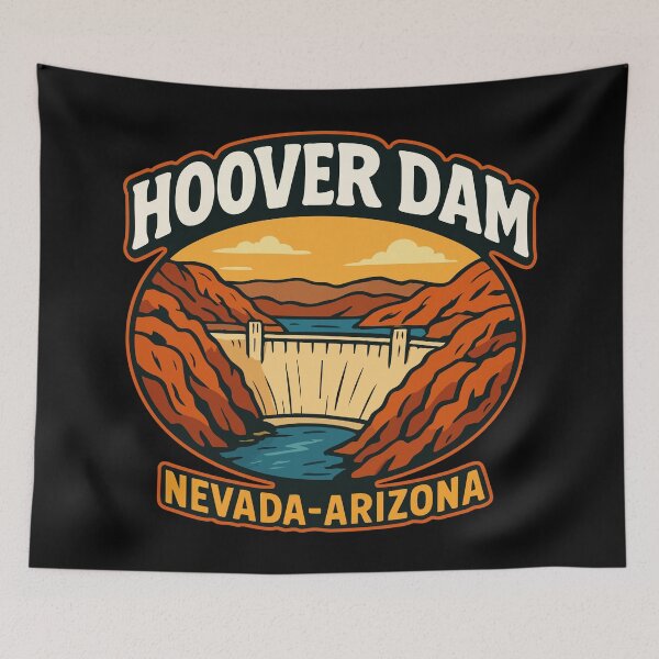 Item preview, Hoover Dam Nevada Arizona Retro Vintage designed and sold by TomFrontierArt.