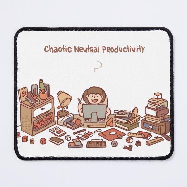 Item preview, Chaotic Neutral Productivity – Nerdy Work Chaos designed and sold by Low Key Revolt.