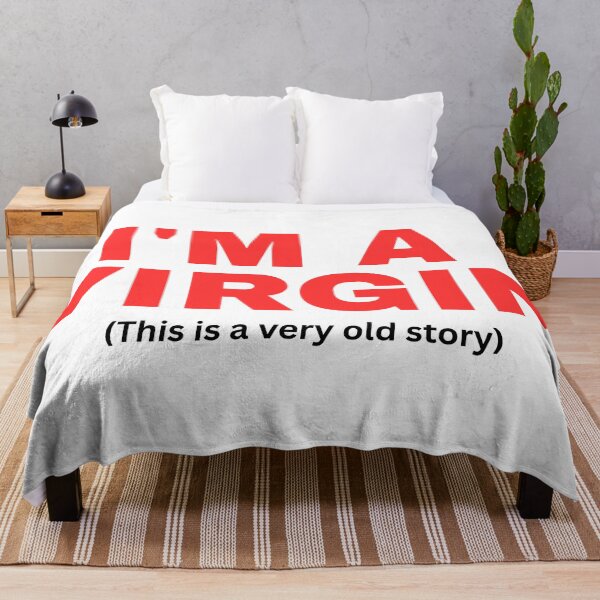 Item preview, "I'M A VIRGIN" (This is a very old story) designed and sold by Streetwear Clothing | Fit Life.