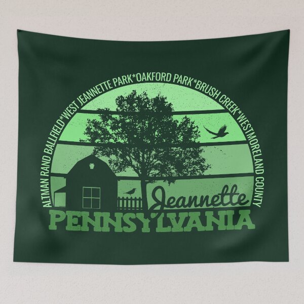 Item preview, Jeanette Pennsylvania Sunset Retro Vintage Local Pride Logo designed and sold by CRHPOD20.