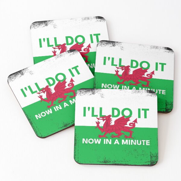 Item preview, Welsh Dragon Flag - Do It Now In A Minute (Vintage Style) designed and sold by Designs by Jesabee.