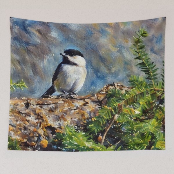 Item preview, Chickadee on Pine Branch designed and sold by tomorrowsart.