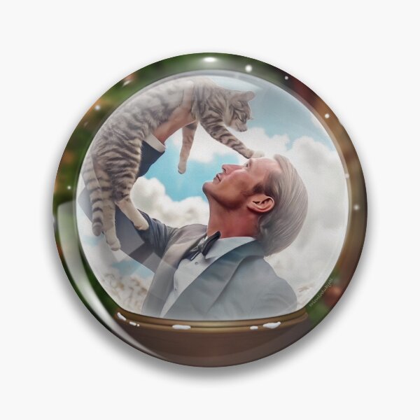 Item preview, Mads Mikkelsen with a Cat Snow Globe designed and sold by orionlodubyal.