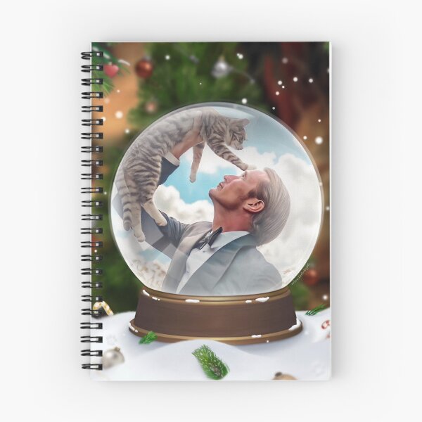 Item preview, Mads Mikkelsen with a Cat Snow Globe designed and sold by orionlodubyal.