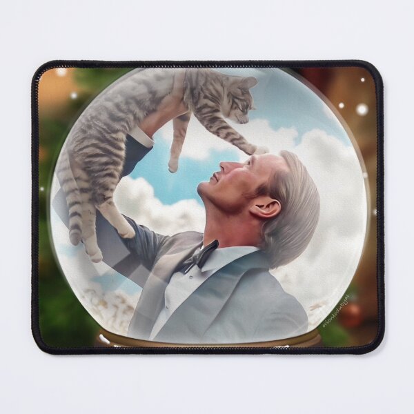 Item preview, Mads Mikkelsen with a Cat Snow Globe designed and sold by orionlodubyal.