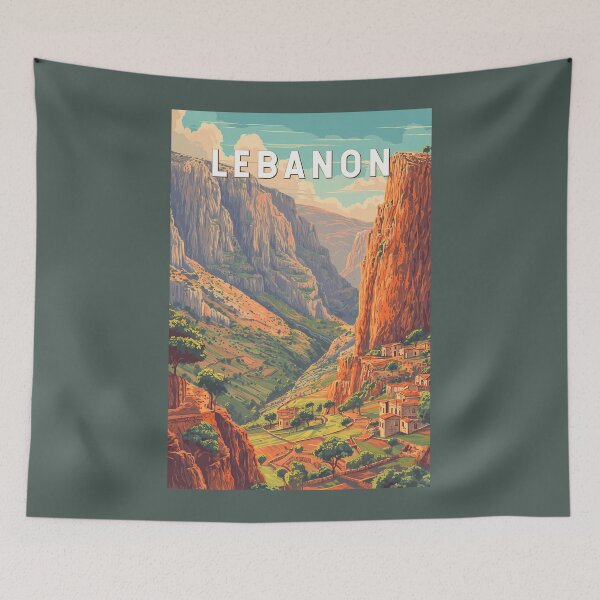 Item preview, Lebanon Illustration Travel Art Vintage designed and sold by KrisSidDesigns.
