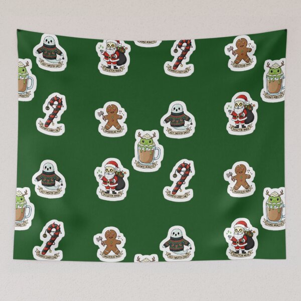 Item preview, Creepy Christmas Sticker Pack – Funny Horror Holiday Characters (Gingerdead Man, Skeleton Santa, Krampus & More) designed and sold by Breaking Shop.