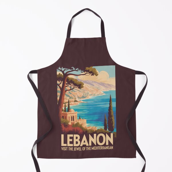 Item preview, Lebanon Landscape Illustration Travel Art Vintage designed and sold by KrisSidDesigns.