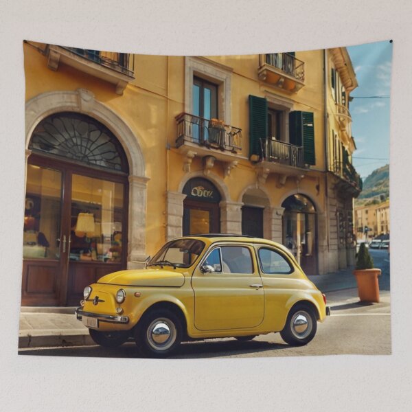 Item preview, Yellow Joy, Classic Fiat 500 Driving Through the Italian Town designed and sold by BlareBlare.