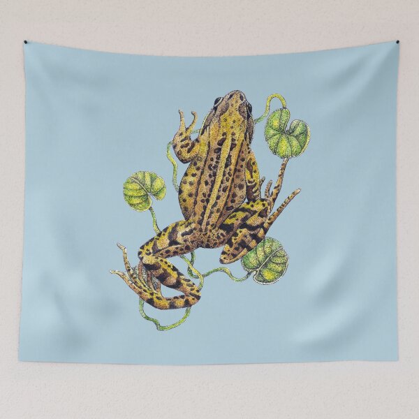 Item preview, Frog Nature Study on Blue designed and sold by Christina Plumb.