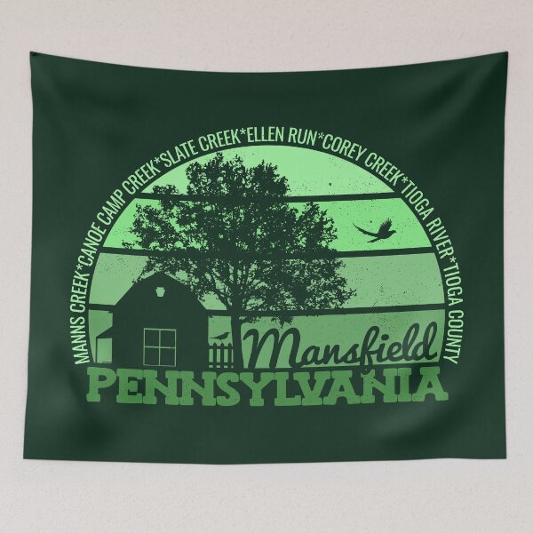 Item preview, Mansfield Pennsylvania Sunset Retro Vintage Local Pride Logo designed and sold by CRHPOD20.