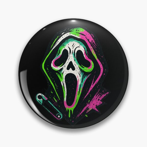 Item preview, Punk Rock Ghost Face Unhinged Scream Mask Black Background By Hardly Sinn designed and sold by Hardly Sinn.