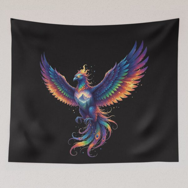 Item preview, Rainbow Phoenix – Mystical Fire Bird of Rebirth and Light, T-shirt,Tee designed and sold by Alicjareign.