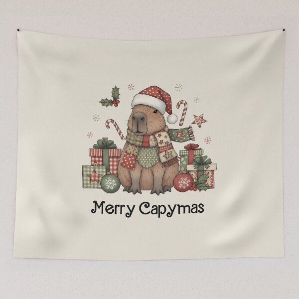 Item preview, Merry capymas cute capybara  designed and sold by FatBirdie.