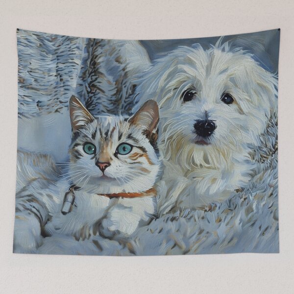 Artikelvorschau, Liebe zwischen Katze und Hund entworfen und verkauft von tomorrowsart.