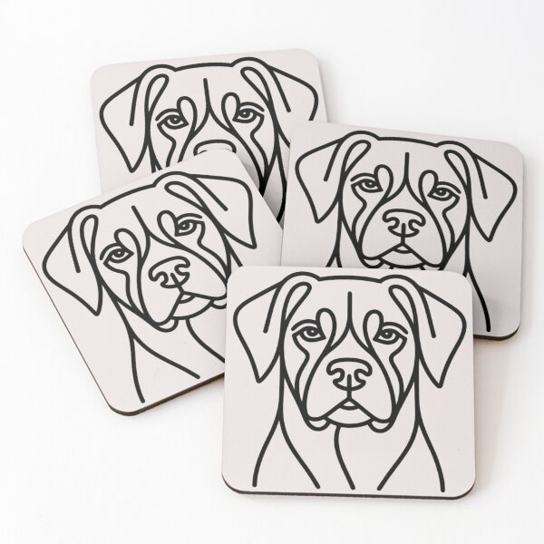 Item preview, Simple Black & White Boxer Dog Line Sketch designed and sold by Royalsticker.