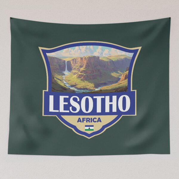 Item preview, Lesotho Illustration Retro Badge designed and sold by KrisSidDesigns.