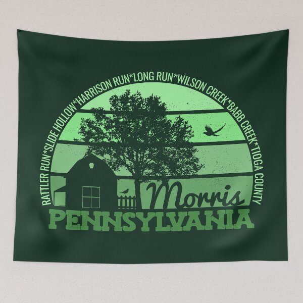 Item preview, Morris Pennsylvania Sunset Retro Vintage Local Pride Logo designed and sold by CRHPOD20.