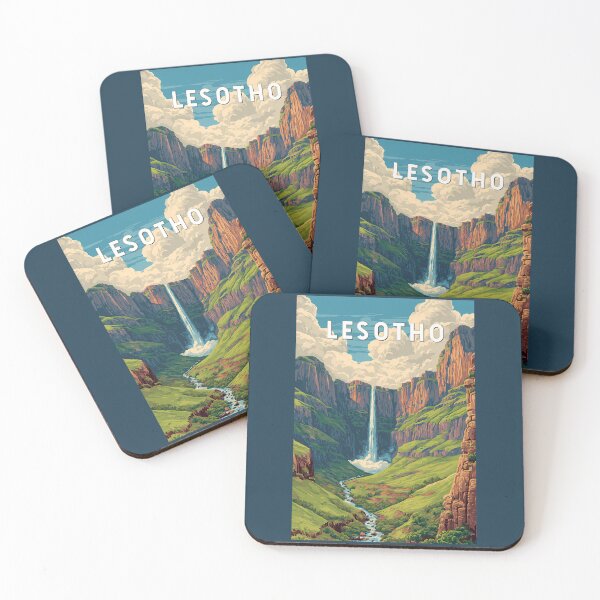 Item preview, Lesotho Illustration Travel Art Vintage designed and sold by KrisSidDesigns.